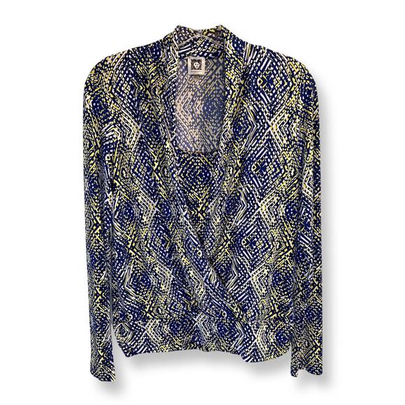 Anne Klien, S, Royal Blue Yellow, layered, Long sleeve top - Picture 1 of 9